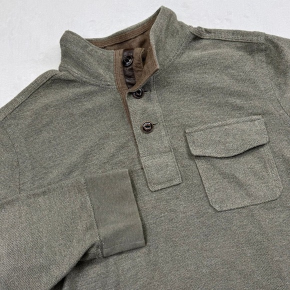 Eddie Bauer Other - Eddie Bauer Mens XL Olive Green Henley Pullover Long Sleeve Pocket Sweater